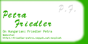 petra friedler business card